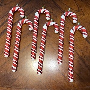 Hobby Lobby Plastic White Red Glitter Candy Cane Ornaments